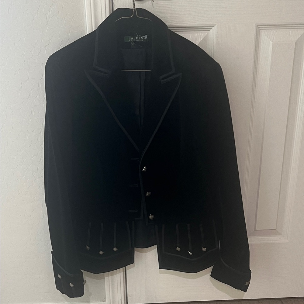 Ralph Lauren Black Velvet Jacket with Silver Details